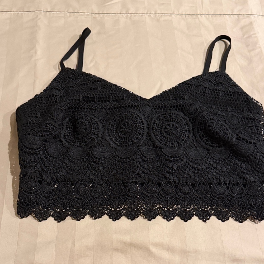 Bebe Black Lace Top